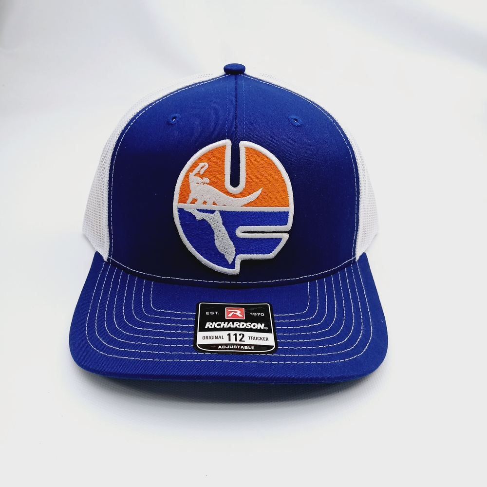 Blue and White Richardson 112 University Of Florida Patch Mesh Snapback Cap